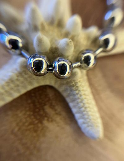 ✨ UShine.gr: Ατσάλινο βραχιόλι με γυαλιστερές στρογγυλές χάντρες No 1216