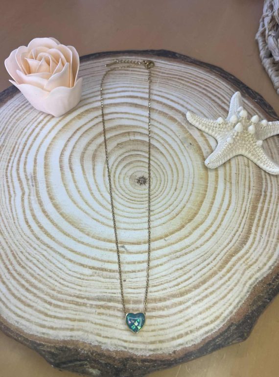 ✨ UShine.gr: Ατσάλινο κολιέ με μπλε καρδιά No 1212