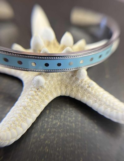 ✨ UShine.gr: Ατσάλινο βραχιόλι με τιρκουάζ λεπτομέρεια No 1218