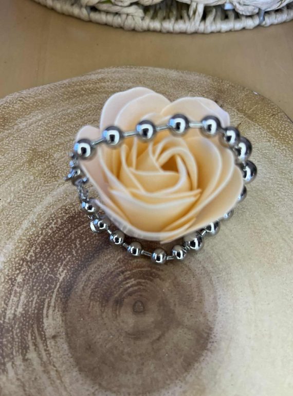 ✨ UShine.gr: Ατσάλινο βραχιόλι με γυαλιστερές στρογγυλές χάντρες No 1216