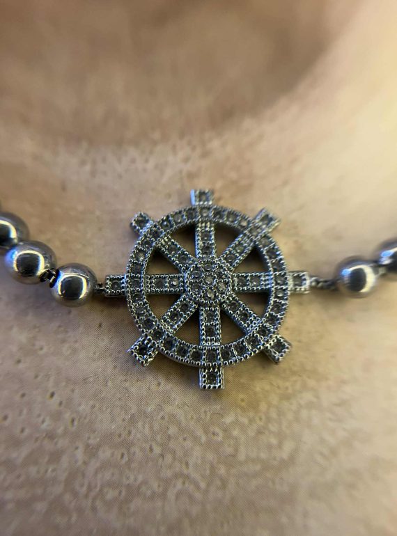 ✨ UShine.gr: Ατσάλινο βραχιόλι με τιμόνι διακοσμημένο με λαμπερές πέτρες No 1213