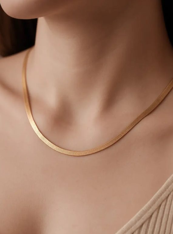 ✨ UShine.gr: Ατσάλινο Χρυσό Κολιέ Φίδι No 89