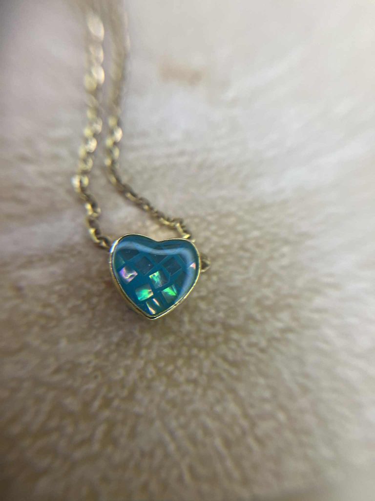 ✨ UShine.gr: Ατσάλινο κολιέ με μπλε καρδιά No 1212