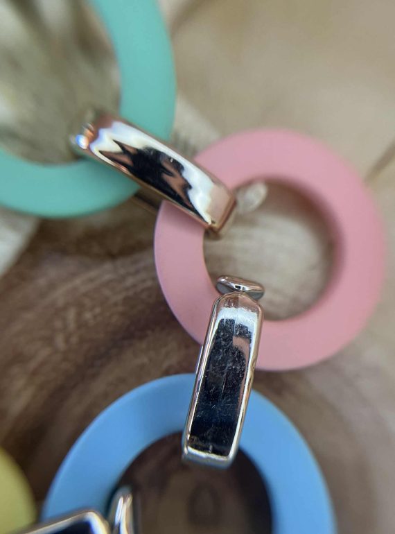 ✨ UShine.gr: Πολύχρωμο βραχιόλι με παστέλ κρίκους No 1220