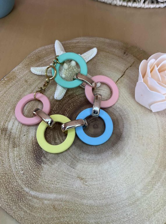 ✨ UShine.gr: Πολύχρωμο βραχιόλι με παστέλ κρίκους No 1220