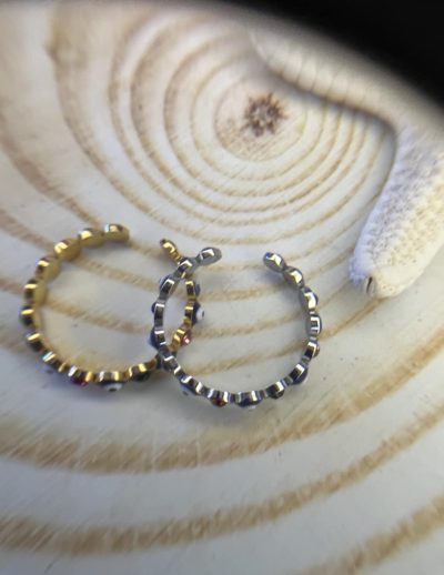 ✨ UShine.gr: Ατσάλινο δαχτυλίδι με ματάκια & πολύχρωμες πέτρες No 1223