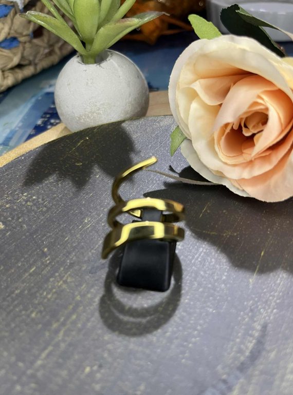 ✨ UShine.gr: Ατσάλινο δαχτυλίδι σε χρυσό χρώμα με σπειροειδές σχέδιο No 1225