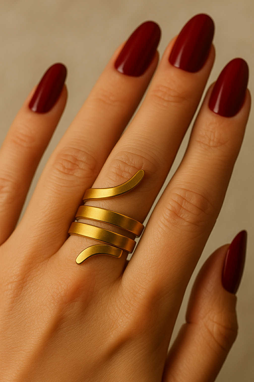 ✨ UShine.gr: Ατσάλινο δαχτυλίδι σε χρυσό χρώμα με σπειροειδές σχέδιο No 1225