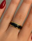 ✨ UShine.gr: Ατσάλινο δαχτυλίδι με μαύρη faceted λεπτομέρεια No 1226