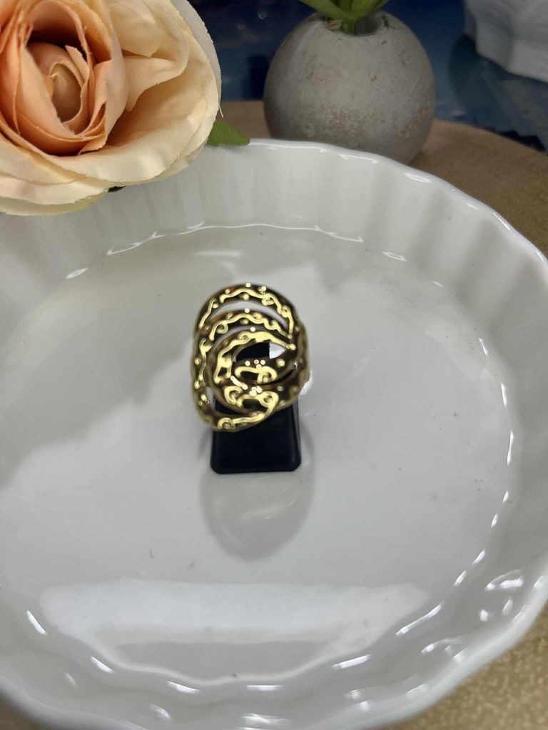 ✨ UShine.gr: Ατσάλινο δαχτυλίδι Coral Lace No 1230