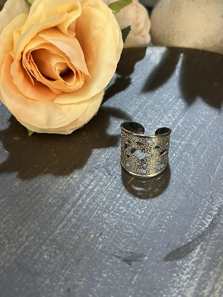 ✨ UShine.gr: Ατσάλινο δαχτυλίδι Coral Lace No 1230