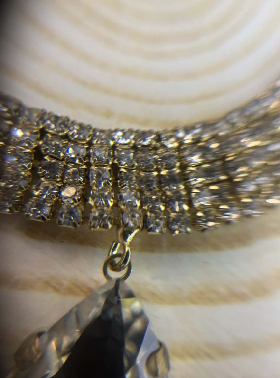 ✨ UShine.gr: Χειροποίητο εντυπωσιακό choker με μεγάλο δάκρυ clear crystal  No 1233