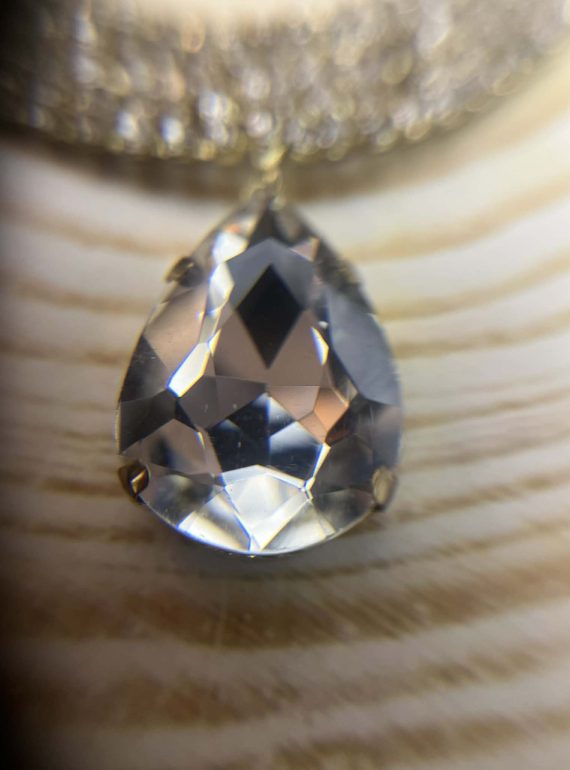 ✨ UShine.gr: Χειροποίητο εντυπωσιακό choker με μεγάλο δάκρυ clear crystal  No 1233