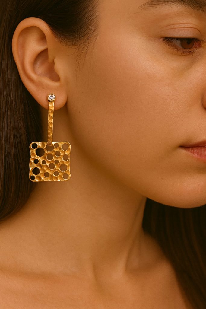 ✨ UShine.gr: Χειροποίητα σκουλαρίκια PinkGold με διάτρητο σφυρήλατο σχέδιο No 1241