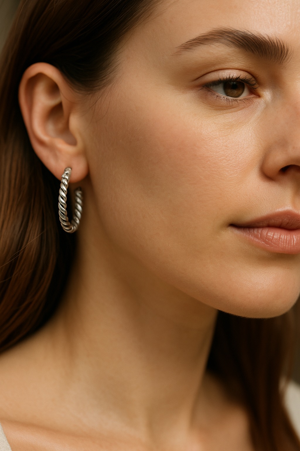 ✨ UShine.gr: Ατσάλινα στριφτά κρίκοι minimal σχεδίασης No 1246