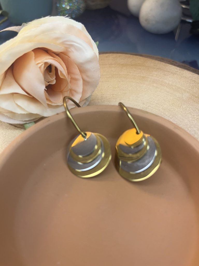 ✨ UShine.gr: Ατσάλινα σκουλαρίκια multi-layer σε χρυσό & ασημί No 1247