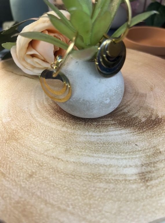 ✨ UShine.gr: Ατσάλινα σκουλαρίκια multi-layer σε χρυσό & ασημί No 1247