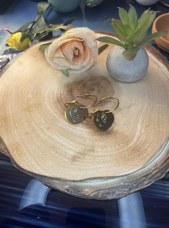 ✨ UShine.gr: Ατσάλινα σκουλαρίκια multi-layer σε χρυσό & ασημί No 1247