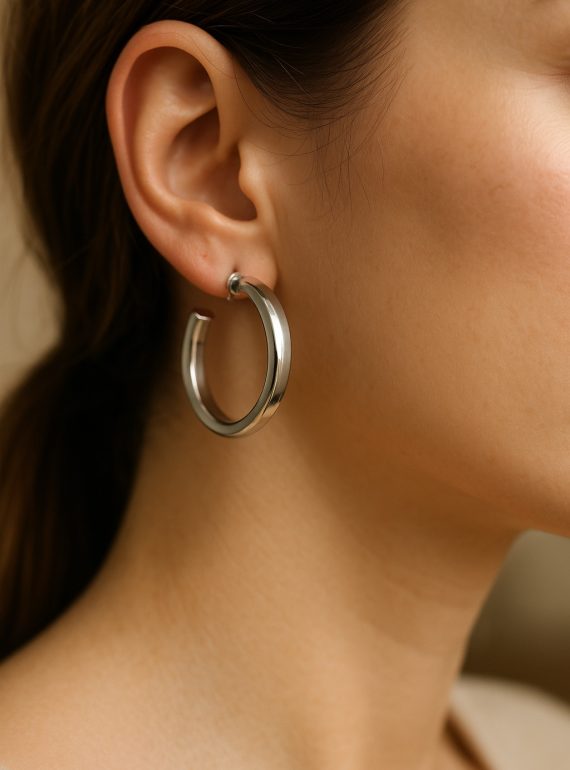 ✨ UShine.gr: Ατσάλινοι κλασικοί κρίκοι σε minimal γραμμή No 1251