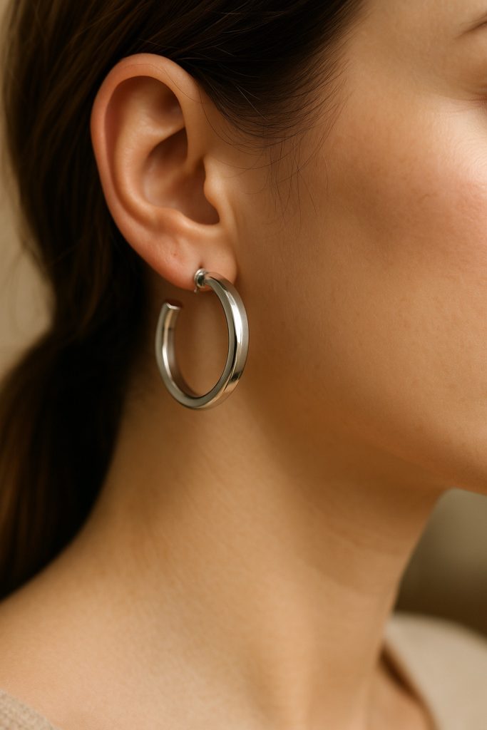 ✨ UShine.gr: Ατσάλινοι κλασικοί κρίκοι σε minimal γραμμή No 1251