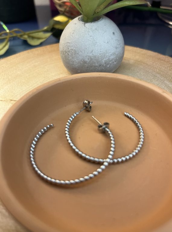 ✨ UShine.gr: Ατσάλινοι beaded κρίκοι σε minimal chic γραμμή No 1256