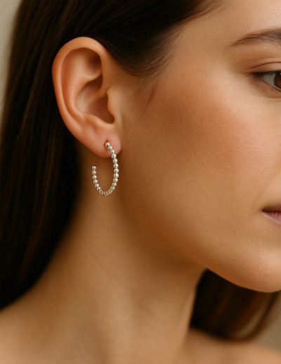 ✨ UShine.gr: Ατσάλινοι beaded κρίκοι σε minimal chic γραμμή No 1256