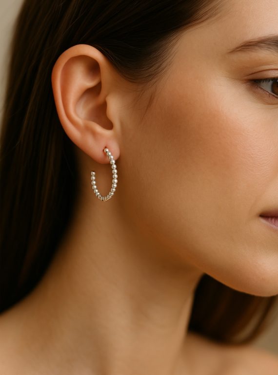 ✨ UShine.gr: Ατσάλινοι beaded κρίκοι σε minimal chic γραμμή No 1256