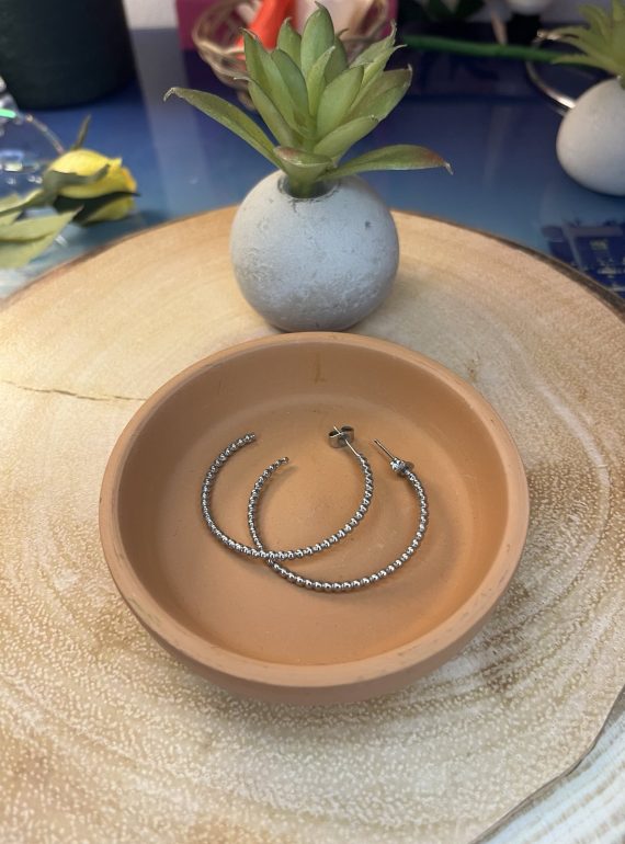 ✨ UShine.gr: Ατσάλινοι beaded κρίκοι σε minimal chic γραμμή No 1256