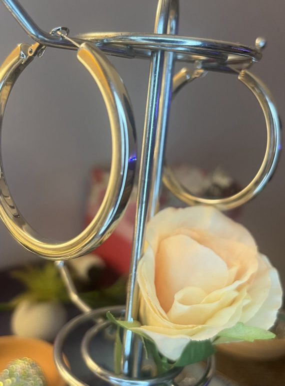 ✨ UShine.gr: Ατσάλινοι chunky κρίκοι σε καθρέφτη γυαλιστερό φινίρισμα No 1258