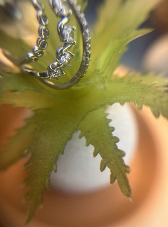 ✨ UShine.gr: Ατσάλινα σκουλαρίκια κρίκοι με τριπλή σειρά λαμπερών zircon No 1263