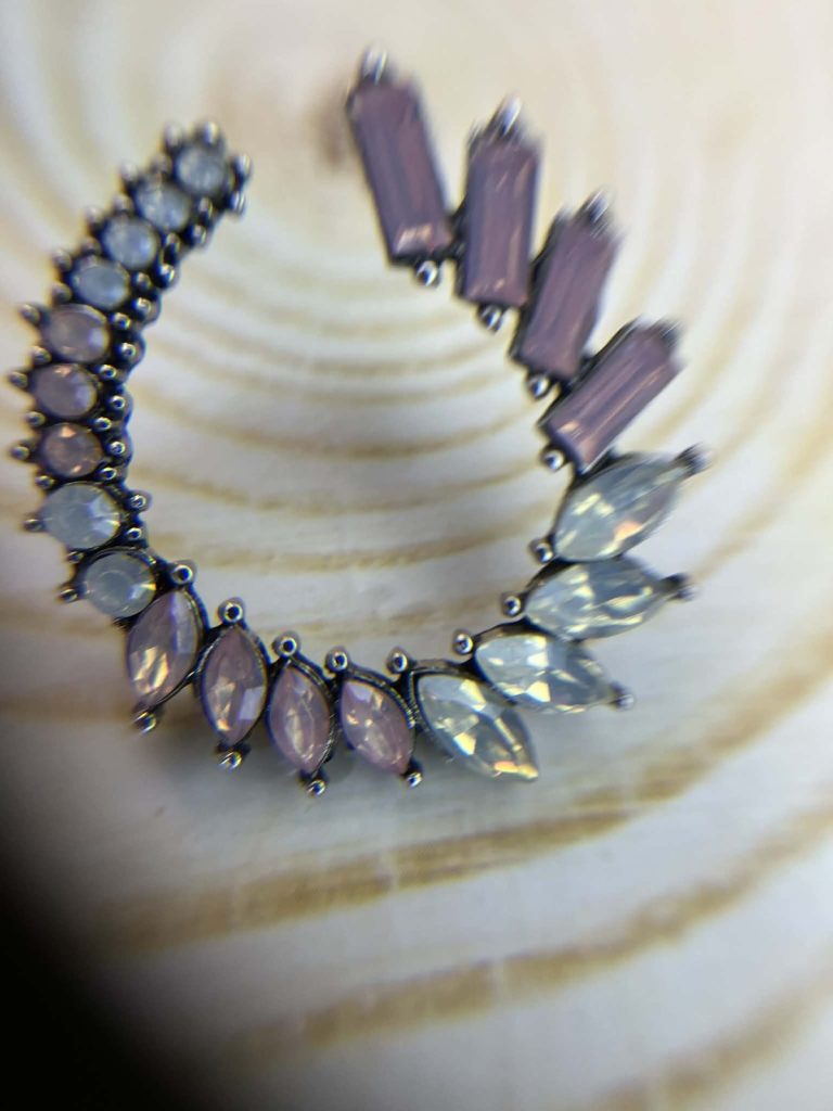 ✨ UShine.gr: Χειροποίητοι κρίκοι με ροζ & ιριδίζουσες πέτρες No 1276