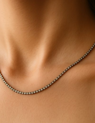 ✨ UShine.gr: Κολιέ tennis με διάφανα ζιργκόν No 1283