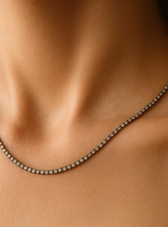 ✨ UShine.gr: Κολιέ tennis με διάφανα ζιργκόν No 1283