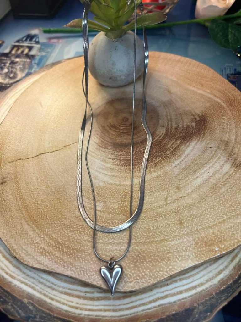 ✨ UShine.gr: Κολιέ διπλής σειράς με καρδιά No 1284