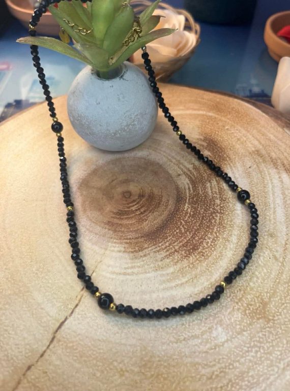 ✨ UShine.gr: Ατσάλινο κολιέ με ημιπολύτιμες χάντρες No 1286