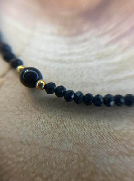 ✨ UShine.gr: Ατσάλινο κολιέ με ημιπολύτιμες χάντρες No 1286