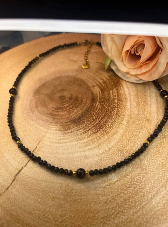 ✨ UShine.gr: Ατσάλινο κολιέ με ημιπολύτιμες χάντρες No 1286