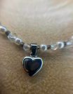 ✨ UShine.gr: Ατσάλινο χειροποίητο κολιέ με περλέ χάντρες & καρδιά No 1287