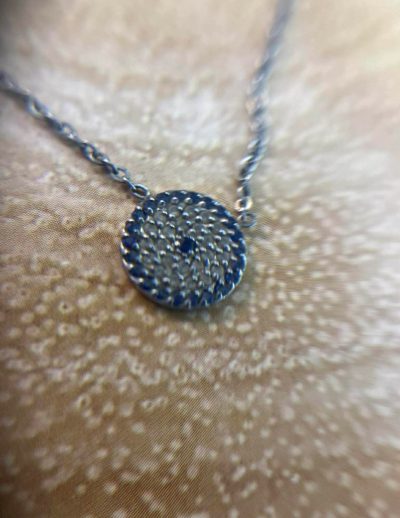 ✨ UShine.gr: Ατσάλινο κολιέ με διπλό μοτίφ ματιού και στρας No 1289