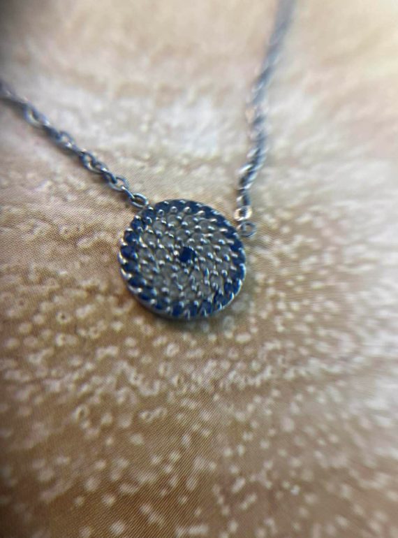 ✨ UShine.gr: Ατσάλινο κολιέ με διπλό μοτίφ ματιού και στρας No 1289