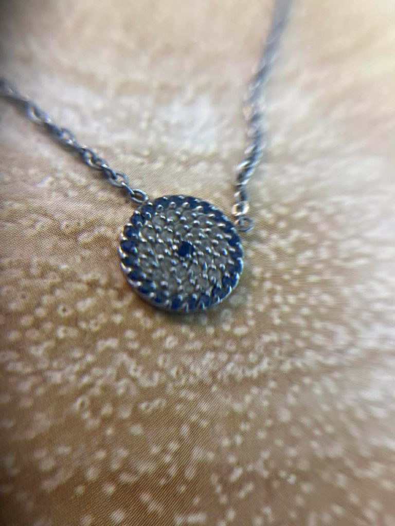 ✨ UShine.gr: Ατσάλινο κολιέ με διπλό μοτίφ ματιού και στρας No 1289