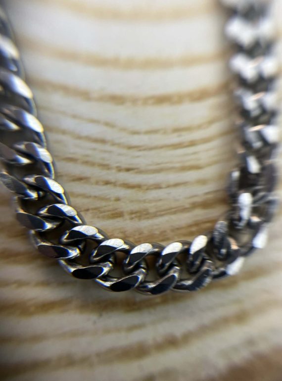 ✨ UShine.gr: Ατσάλινο κολιέ chunky αλυσίδα με γυαλιστερό φινίρισμα No 1298