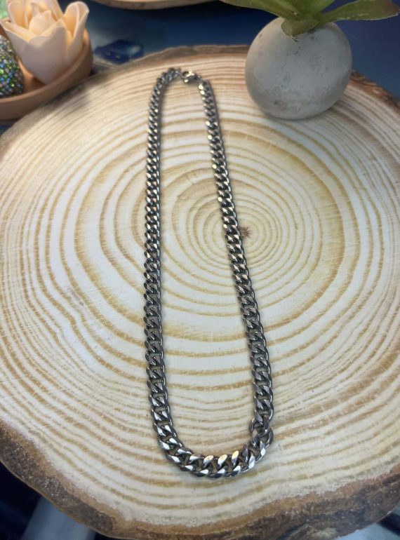 ✨ UShine.gr: Ατσάλινο κολιέ chunky αλυσίδα με γυαλιστερό φινίρισμα No 1298