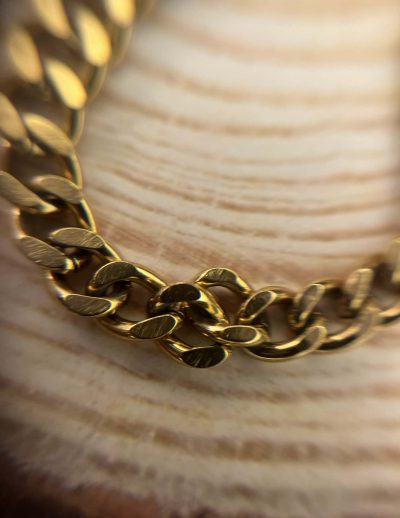 ✨ UShine.gr: Ατσάλινο χρυσό κολιέ chunky αλυσίδα με έντονο statement χαρακτήρα No 1303