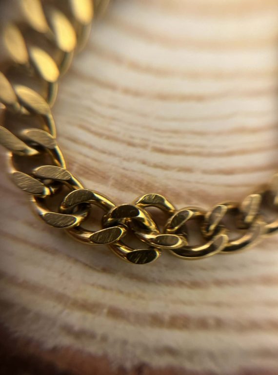 ✨ UShine.gr: Ατσάλινο χρυσό κολιέ chunky αλυσίδα με έντονο statement χαρακτήρα No 1303