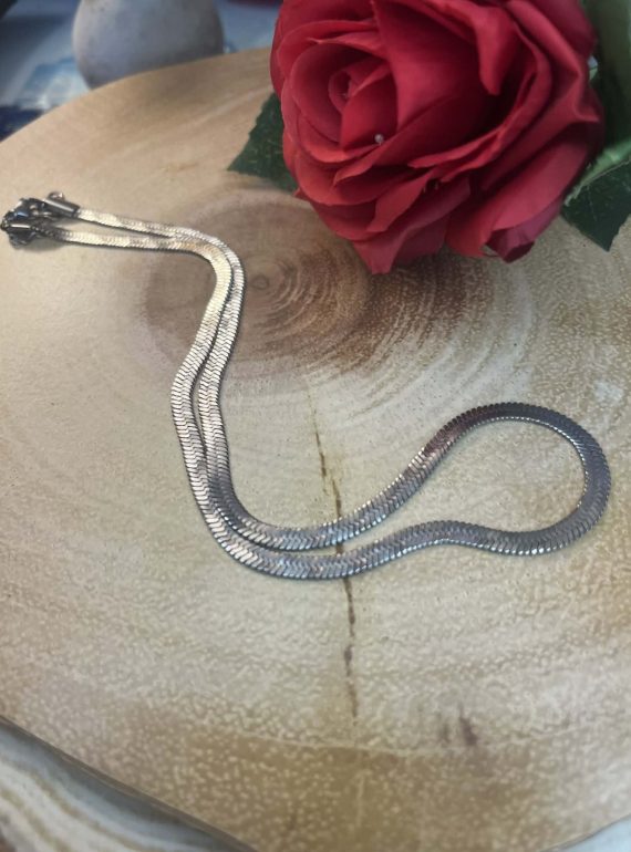 ✨ UShine.gr: Ατσάλινο κολιέ snake αλυσίδα σε ασημί τόνο No 1306