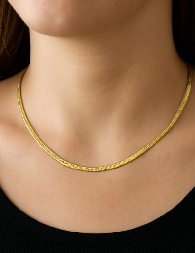 ✨ UShine.gr: Ατσάλινο κολιέ snake chain σε χρυσό τόνο No 1307