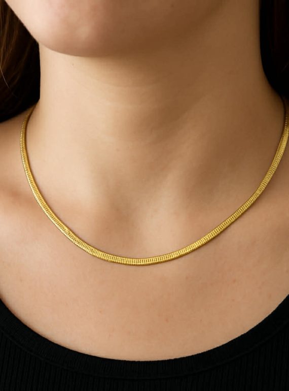 ✨ UShine.gr: Ατσάλινο κολιέ snake chain σε χρυσό τόνο No 1307