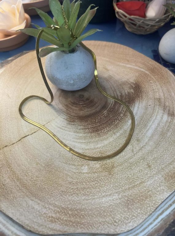 ✨ UShine.gr: Ατσάλινο κολιέ snake chain σε χρυσό τόνο No 1307