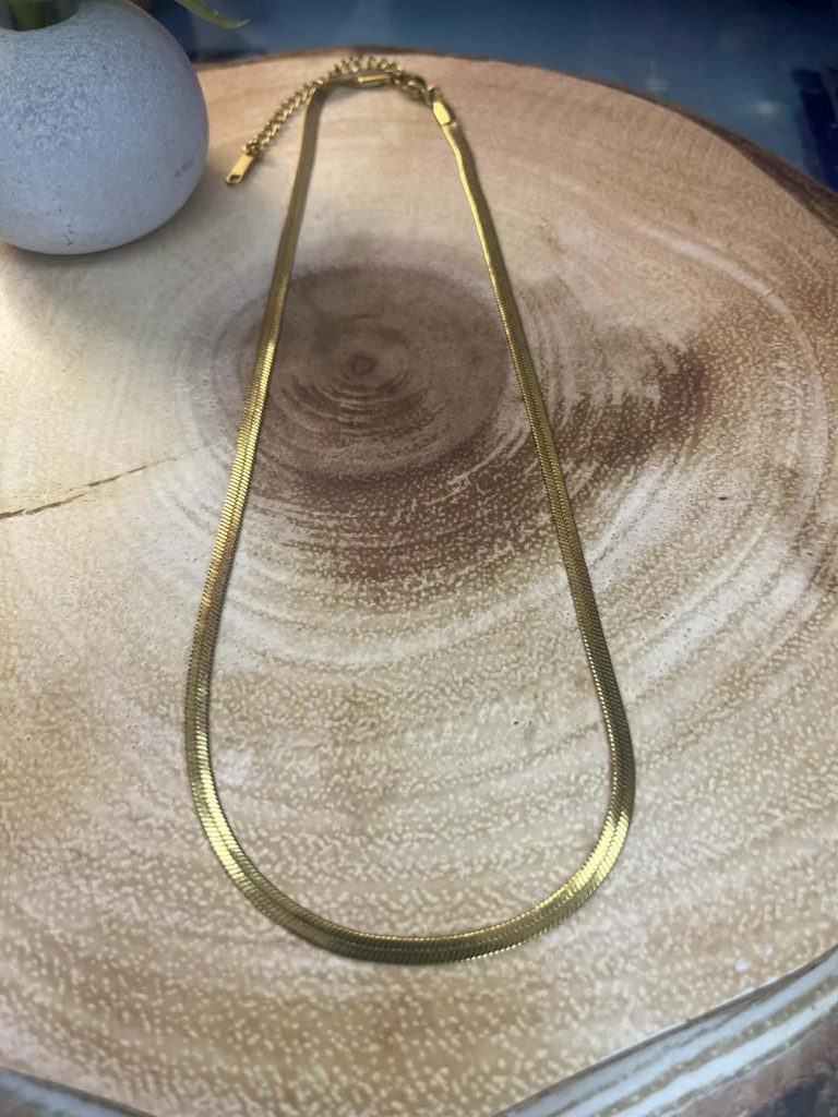 ✨ UShine.gr: Ατσάλινο κολιέ snake chain σε χρυσό τόνο No 1307